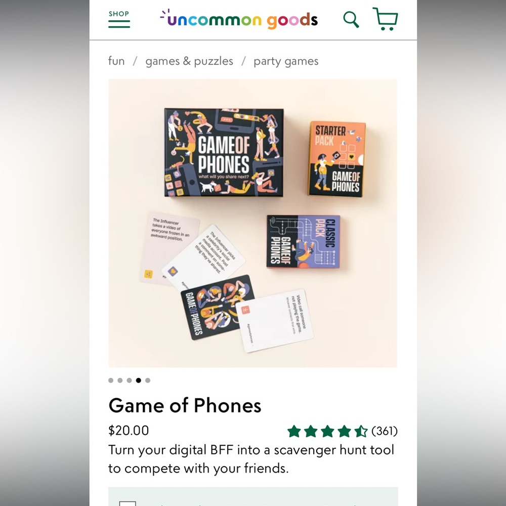 NWOT - Game of Phones Card Game - Uncommon Goods
